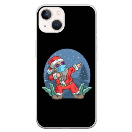 Husa personalizata tip carcasa HQPrint pentru Apple iPhone 15, model Covid Santa, multicolor, S1D1M0055