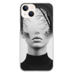 Husa personalizata tip carcasa HQPrint pentru Apple iPhone 15, model Abstract Lady, multicolor, S1D1M0066