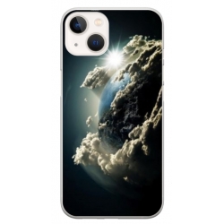Husa personalizata tip carcasa HQPrint pentru Apple iPhone 15, model Cloudy Earth, multicolor, S1D1M0067