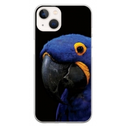 Husa personalizata tip carcasa HQPrint pentru Apple iPhone 15, model Blue Parrot, multicolor, S1D1M0145