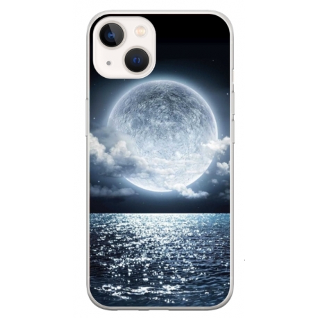 Husa personalizata tip carcasa HQPrint pentru Apple iPhone 15, model Moon Sky, multicolor, S1D1M0228