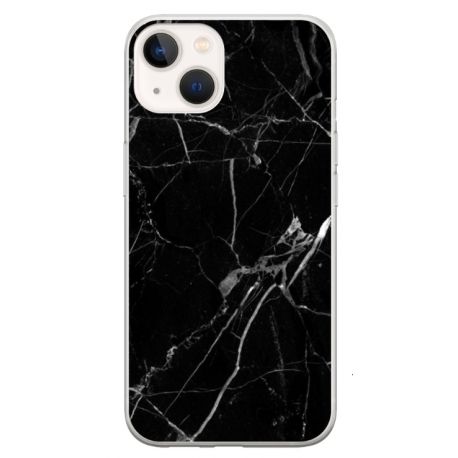 Husa personalizata tip carcasa HQPrint pentru Apple iPhone 15, model Black Marble, multicolor, S1D1M0229