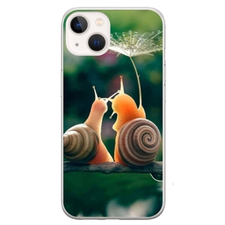 Husa personalizata tip carcasa HQPrint pentru Apple iPhone 15, model Snail, multicolor, S1D1M0231