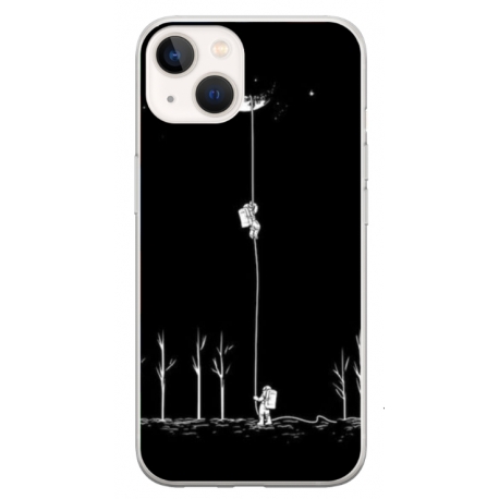 Husa personalizata tip carcasa HQPrint pentru Apple iPhone 15, model Climbing to the Moon, multicolor, S1D1M0233