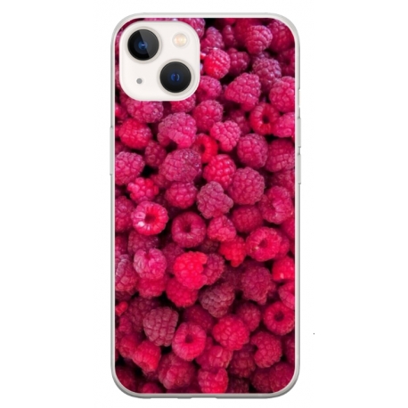 Husa personalizata tip carcasa HQPrint pentru Apple iPhone 15, model Zmeura, multicolor, S1D1M0234