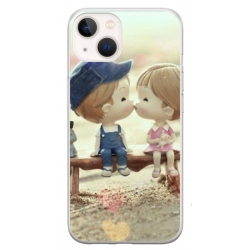 Husa personalizata tip carcasa HQPrint pentru Apple iPhone 15, model Kiss, multicolor, S1D1M0259
