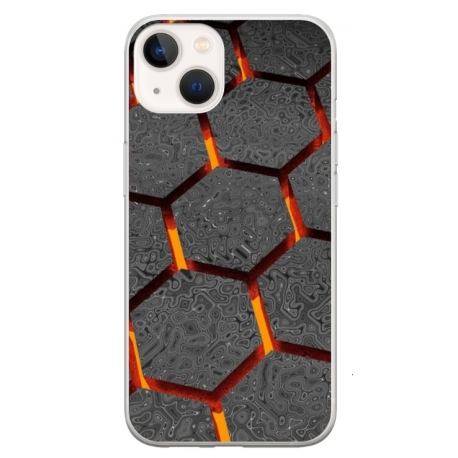 Husa personalizata tip carcasa HQPrint pentru Apple iPhone 15, model Lava Hex, multicolor, S1D1M0265