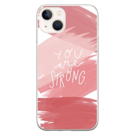 Husa personalizata tip carcasa HQPrint pentru Apple iPhone 15, model You are Strong, multicolor, S1D1M0275