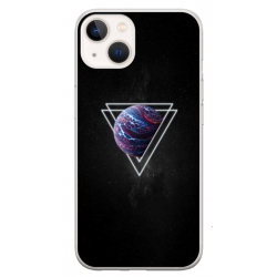 Husa personalizata tip carcasa HQPrint pentru Apple iPhone 15, model Triangle Planet, multicolor, S1D1M0278