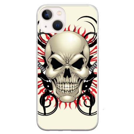 Husa personalizata tip carcasa HQPrint pentru Apple iPhone 15, model Skull 1, multicolor, S1D1M0284