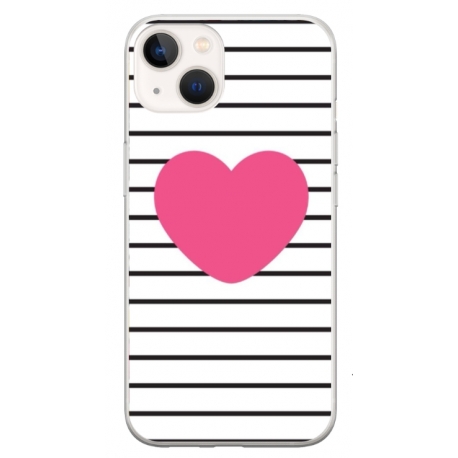 Husa personalizata tip carcasa HQPrint pentru Apple iPhone 15, model Heart, multicolor, S1D1M0291
