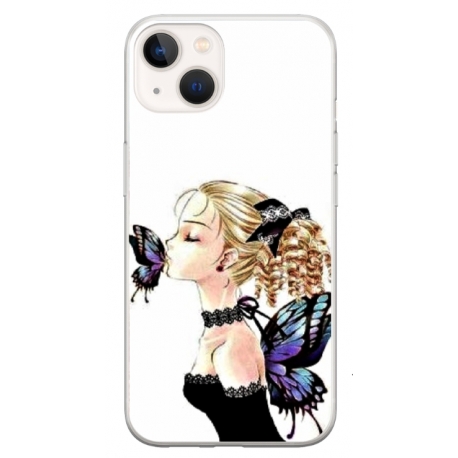Husa personalizata tip carcasa HQPrint pentru Apple iPhone 15, model Butterfly Fairy, multicolor, S1D1M0294