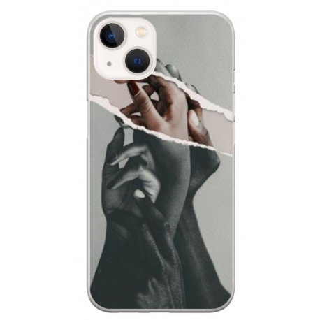 Husa personalizata tip carcasa HQPrint pentru Apple iPhone 15, model Black and White Hands, multicolor, S1D1M0300