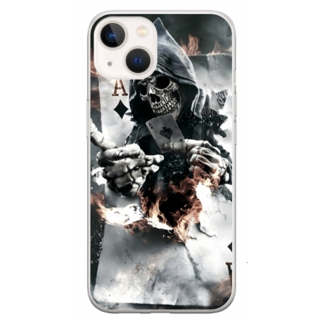 Husa personalizata tip carcasa HQPrint pentru Apple iPhone 15, model Skeleton Cards, multicolor, S1D1M0301