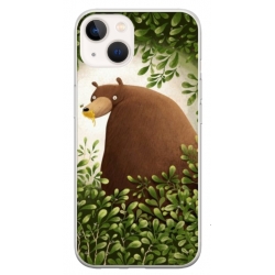 Husa personalizata tip carcasa HQPrint pentru Apple iPhone 15, model Bear, multicolor, S1D1M0312
