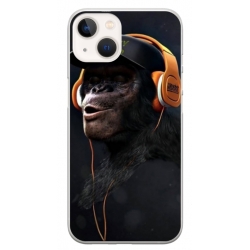 Husa personalizata tip carcasa HQPrint pentru Apple iPhone 15, model Monkey, multicolor, S1D1M0319