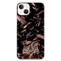 Husa personalizata tip carcasa HQPrint pentru Apple iPhone 15, model Owl, multicolor, S1D1M0334