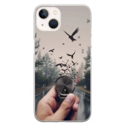 Husa personalizata tip carcasa HQPrint pentru Apple iPhone 15, model Time Flies 2, multicolor, S1D1M0365