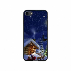 Husa personalizata tip carcasa HQPrint pentru Apple iPhone SE2, model Christmas Cottage, multicolor, S1D1M0059