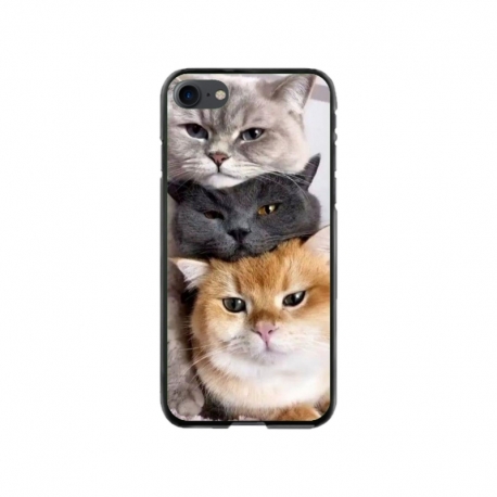 Husa personalizata tip carcasa HQPrint pentru Apple iPhone SE2, model Cats, multicolor, S1D1M0116