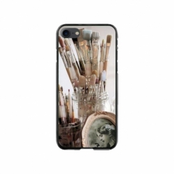Husa personalizata tip carcasa HQPrint pentru Apple iPhone SE2, model Brush, multicolor, S1D1M0282