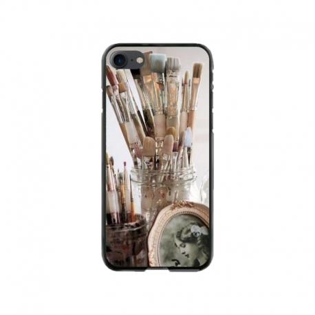Husa personalizata tip carcasa HQPrint pentru Apple iPhone SE2, model Brush, multicolor, S1D1M0282