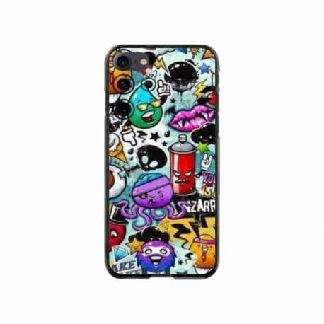 Husa personalizata tip carcasa HQPrint pentru Apple iPhone SE2, model Grafitti, multicolor, S1D1M0289