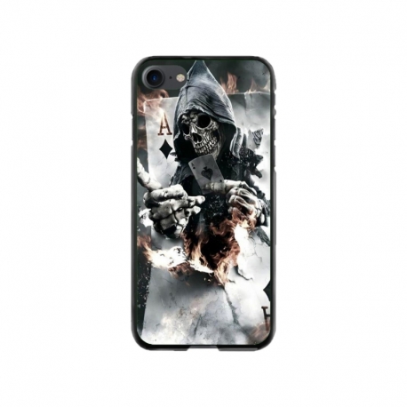 Husa personalizata tip carcasa HQPrint pentru Apple iPhone SE2, model Skeleton Cards, multicolor, S1D1M0301