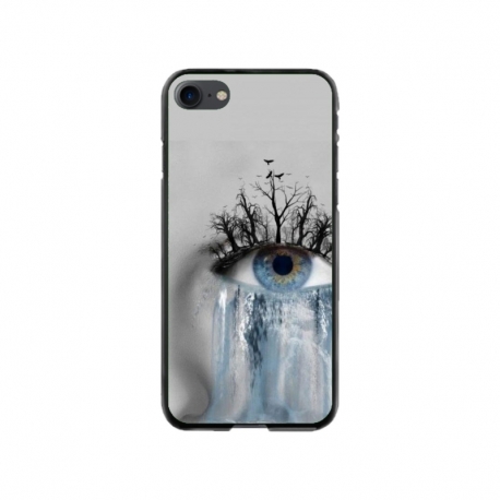 Husa personalizata tip carcasa HQPrint pentru Apple iPhone SE2, model Teary Eye, multicolor, S1D1M0307