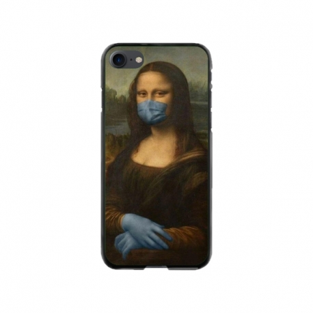 Husa personalizata tip carcasa HQPrint pentru Apple iPhone SE2, model Covid Mona Lisa, multicolor, S1D1M0327