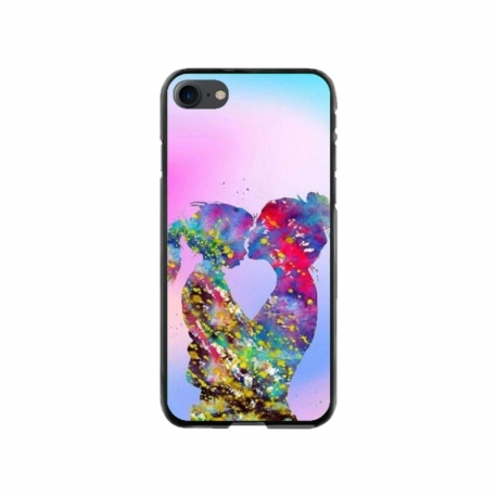 Husa personalizata tip carcasa HQPrint pentru Apple iPhone SE2, model Colorful Love, multicolor, S1D1M0376