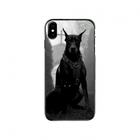 Husa personalizata tip carcasa HQPrint pentru Apple iPhone X, model Doberman, multicolor, S1D1M0018
