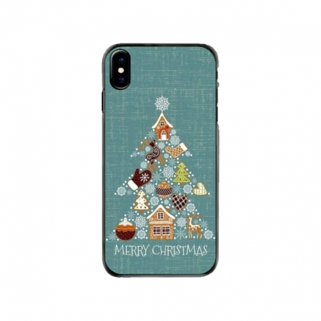 Husa personalizata tip carcasa HQPrint pentru Apple iPhone X, model Merry Christmas 1, multicolor, S1D1M0056