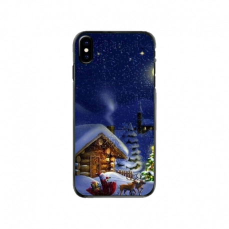 Husa personalizata tip carcasa HQPrint pentru Apple iPhone X, model Christmas Cottage, multicolor, S1D1M0059