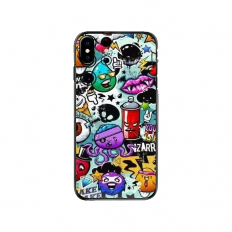 Husa personalizata tip carcasa HQPrint pentru Apple iPhone X, model Grafitti, multicolor, S1D1M0289