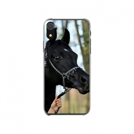 Husa personalizata tip carcasa HQPrint pentru Apple iPhone XR, model Black Horse, multicolor, S1D1M0019