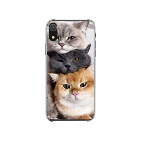 Husa personalizata tip carcasa HQPrint pentru Apple iPhone XR, model Cats, multicolor, S1D1M0116