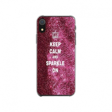 Husa personalizata tip carcasa HQPrint pentru Apple iPhone XR, model Keep Calm and Sparkle On, multicolor, S1D1M0252