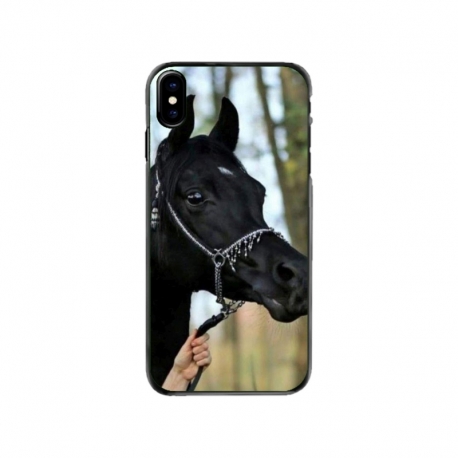 Husa personalizata tip carcasa HQPrint pentru Apple iPhone XS Max, model Black Horse, multicolor, S1D1M0019