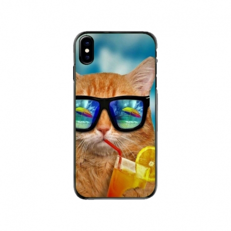 Husa personalizata tip carcasa HQPrint pentru Apple iPhone XS, model Cool Cat, multicolor, S1D1M0031