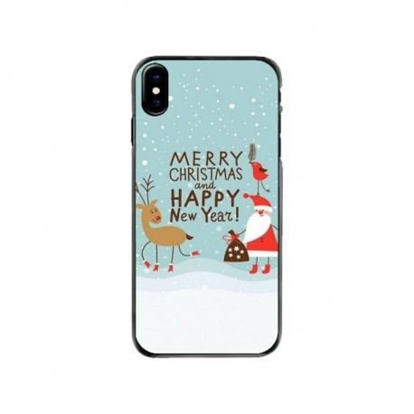 Husa personalizata tip carcasa HQPrint pentru Apple iPhone XS, model Happy Christmas and New Year, multicolor, S1D1M0047