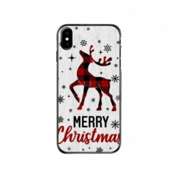 Husa personalizata tip carcasa HQPrint pentru Apple iPhone XS, model Merry Christmas Reindeer 1, multicolor, S1D1M0049