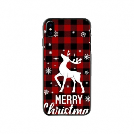 Husa personalizata tip carcasa HQPrint pentru Apple iPhone XS, model Merry Christmas Reindeer 2, multicolor, S1D1M0050