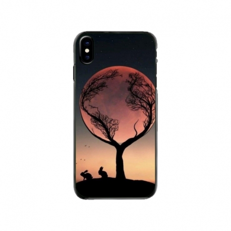 Husa personalizata tip carcasa HQPrint pentru Apple iPhone XS, model Moon Tree, multicolor, S1D1M0068