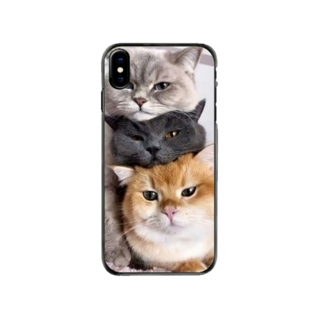Husa personalizata tip carcasa HQPrint pentru Apple iPhone XS, model Cats, multicolor, S1D1M0116
