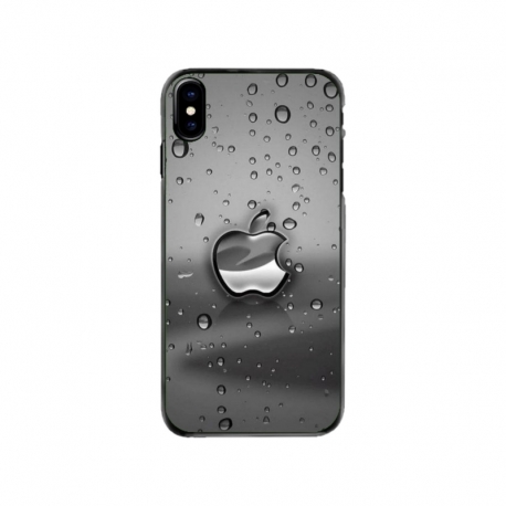 Husa personalizata tip carcasa HQPrint pentru Apple iPhone XS, model Rainy Apple logo, multicolor, S1D1M0148
