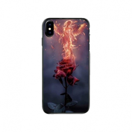 Husa personalizata tip carcasa HQPrint pentru Apple iPhone XS, model Fire Rose, multicolor, S1D1M0158