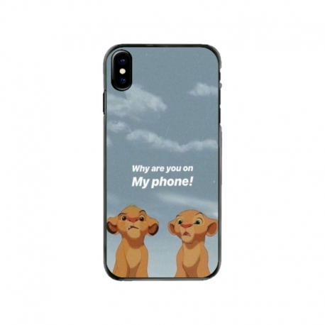 Husa personalizata tip carcasa HQPrint pentru Apple iPhone XS, model Why are you on my phone, multicolor, S1D1M0220