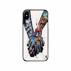 Husa personalizata tip carcasa HQPrint pentru Apple iPhone XS, model Abstract Holding, multicolor, S1D1M0271
