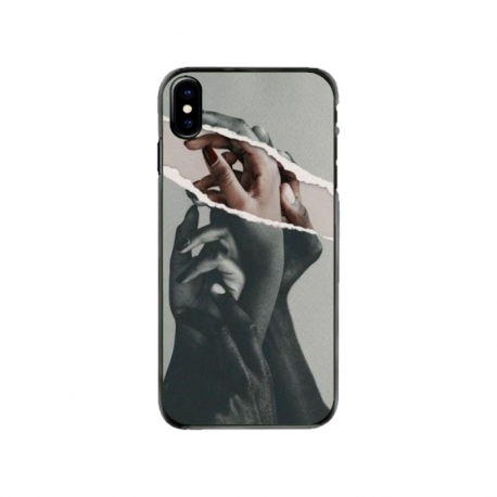 Husa personalizata tip carcasa HQPrint pentru Apple iPhone XS, model Black and White Hands, multicolor, S1D1M0300